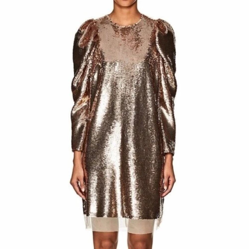 NWT Ulla Johnson Rose Gold Sequin Neptune Short Cocktail Dress Glam Party Sz 0